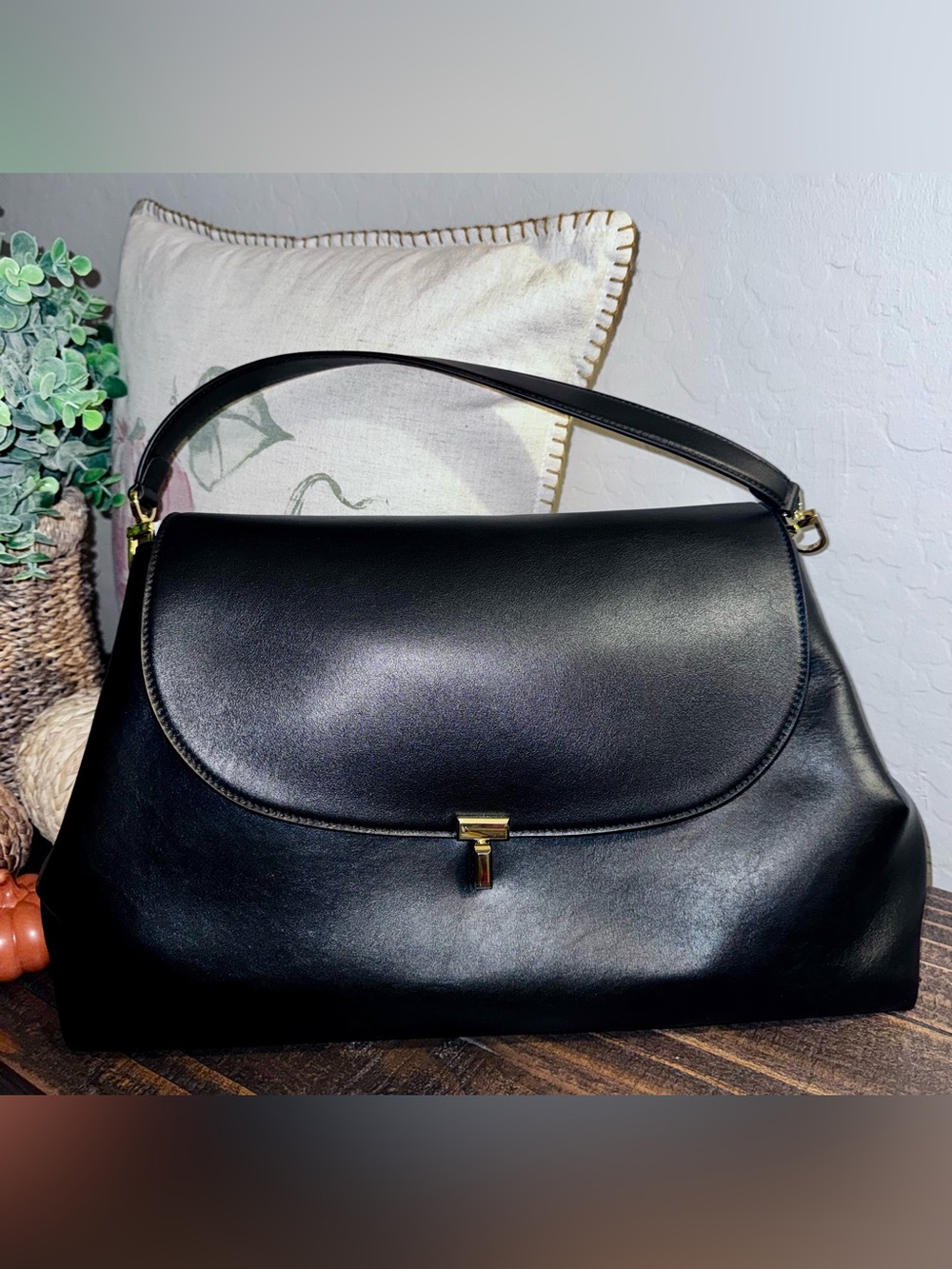 TOTEME T-Lock Leather Satchel